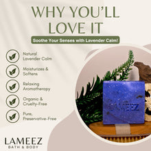 Load image into Gallery viewer, Lameez Herbal Lavender Handmade Bath Soap 150g – All-Natural, Moisturizing, Relaxing Aromatherapy