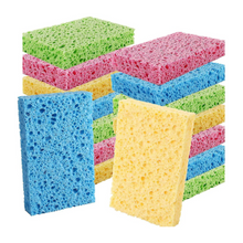 Load image into Gallery viewer, Colored Kitchen Compressed Cellulose Sponge Biodegradable Natural Sponges for Dishes Environmentally Friendly Wood Pulp Sponge for Kitchen Bathroom by Project Refill
