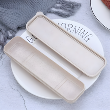 Load image into Gallery viewer, Cutlery Set with Wooden Handle in Wheat Box – Spoon, Fork, Chopsticks by Project Refill