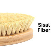 Load image into Gallery viewer, Eco-Friendly Bristle Brush with Bamboo Handle and Sisal + Coconut Fiber Bristles for Laundry, Cleaning Sinks, or Washing Fruits and Vegetables by Project Refill