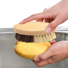 Load image into Gallery viewer, Eco-Friendly Bristle Brush with Bamboo Handle and Sisal + Coconut Fiber Bristles for Laundry, Cleaning Sinks, or Washing Fruits and Vegetables by Project Refill