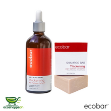 Load image into Gallery viewer, Ecobar Thickening Set | Shampoo Bar + Serum Bundle With Gugo + Applestem + Pea Peptide For Hair Growth