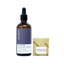 Load image into Gallery viewer, Ecobar Dandruff Control Set | Shampoo Bar + Serum Bundle With Tea Tree Extract + Neem Oil + Zinc Gluconate + Prebiotics