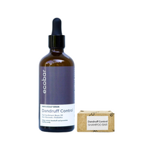 Load image into Gallery viewer, Ecobar Dandruff Control Set | Shampoo Bar + Serum Bundle With Tea Tree Extract + Neem Oil + Zinc Gluconate + Prebiotics