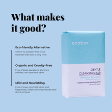 Load image into Gallery viewer, Ecobar PH Moisture Retention Gentle Face Bar | With Hyaluronic Acid, Fragrance-Free & Soap-Free