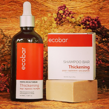 Load image into Gallery viewer, Ecobar Thickening Set | Shampoo Bar + Serum Bundle With Gugo + Applestem + Pea Peptide For Hair Growth