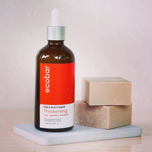 Load image into Gallery viewer, Ecobar Thickening Set | Shampoo Bar + Serum Bundle With Gugo + Applestem + Pea Peptide For Hair Growth