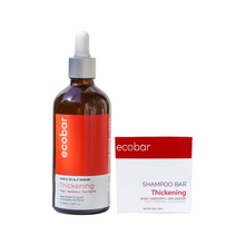 Load image into Gallery viewer, Ecobar Thickening Set | Shampoo Bar + Serum Bundle With Gugo + Applestem + Pea Peptide For Hair Growth