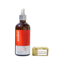 Load image into Gallery viewer, Ecobar Thickening Set | Shampoo Bar + Serum Bundle With Gugo + Applestem + Pea Peptide For Hair Growth