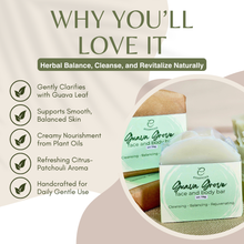 Load image into Gallery viewer, Essencea Guava Grove Face and Body Bar 115g | Guava Leaf Soap, Mulberry Tea Cleanser, Nourishing Plant-Based Bar
