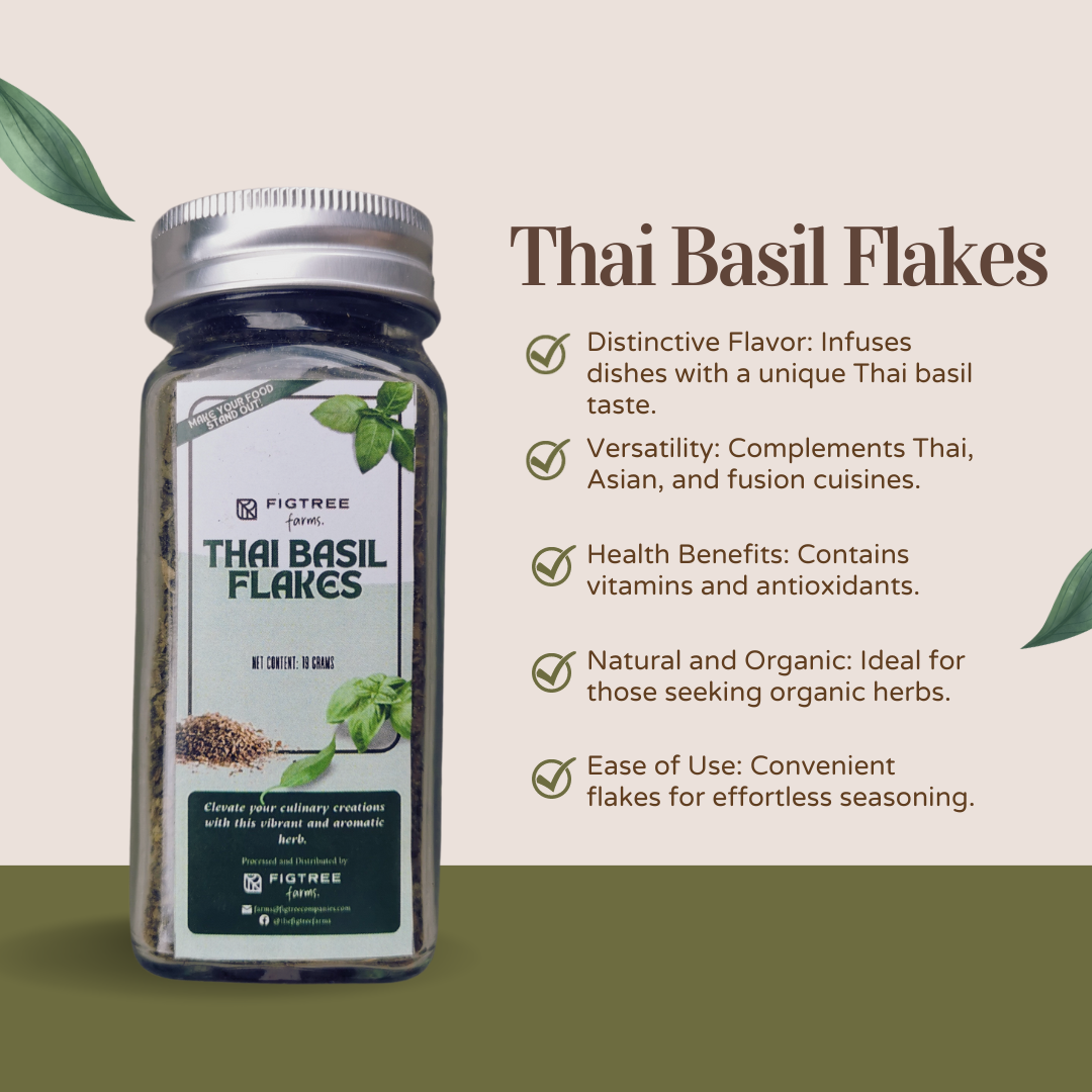 Figtree Farms Thai Basil Flakes 20g Organic No Preservatives