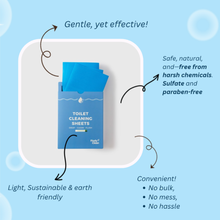 Load image into Gallery viewer, Fizzly Clean Toilet Cleaning Sheets - 30 Sheets | No Parabens, No Phosphates, No Chlorine, Bleach-Free