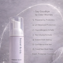 Load image into Gallery viewer, Hazel & Co. Foam Feminine Wash 60ml | Odor Control, Hypoallergenic, Contains Probiotics