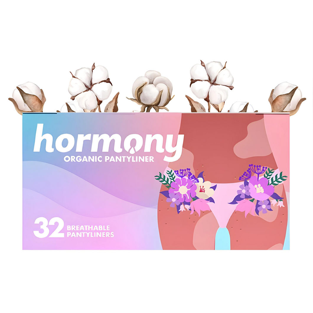 Hormony Organic Pantyliners (Pack of 32) | With Breathable Cotton Top Sheet and Bottom Layer