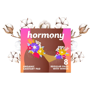 Hormony Organic Regular Sanitary Pads With Wings (Pack of 8) | Ultra-Thin Design, With Cotton Top Sheet, 7-Layer Protection