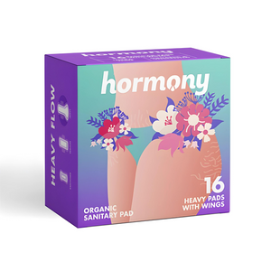 Hormony Organic Sanitary Pads for Heavy Flow With Wings (Pack of 16) | Ultra-Thin Design, 7-Layer Protection, 150ml Capacity