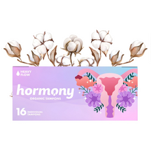 Load image into Gallery viewer, Hormony Organic Tampons for Heavy Flow (Pack of 16) | Free of Chlorine, Fragrance, and Allergens