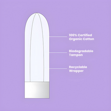 Load image into Gallery viewer, Hormony Organic Tampons for Heavy Flow (Pack of 16) | Free of Chlorine, Fragrance, and Allergens