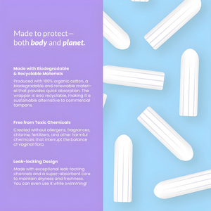 Hormony Organic Tampons for Heavy Flow (Pack of 16) | Free of Chlorine, Fragrance, and Allergens