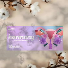 Load image into Gallery viewer, Hormony Organic Tampons for Heavy Flow (Pack of 16) | Free of Chlorine, Fragrance, and Allergens