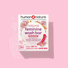 Load image into Gallery viewer, Human Nature Natural Feminine Wash Bar Floral Fresh pH Balanced 35g