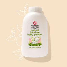 Load image into Gallery viewer, Human Nature Natural Talc Free Baby Powder 70g | Hypoallergenic, With Milled Cornstarch, Rice Powder, Kaolin Clay
