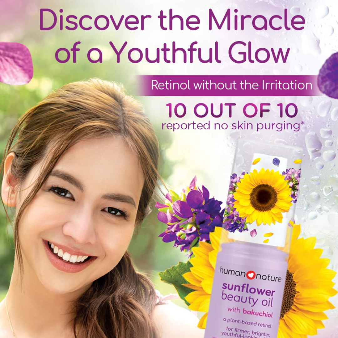 Human Nature Sunflower Beauty Oil with Bakuchiol, A Plant Based Retino