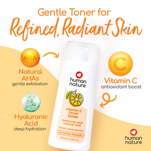 Load image into Gallery viewer, Human Nature Vitamin C Facial Toner 100ml | Hyaluronic Acid + Natural AHA for Dull, Uneven Skin Tone