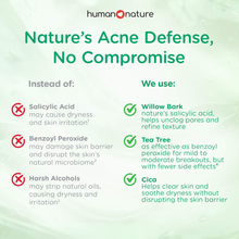 Load image into Gallery viewer, Human Nature Acne Defense Line Bundle: Tea Tree, Cica & Niacinamide Facial Wash, Toner & Spot Gel Set for Acne-Prone Skin