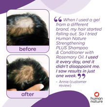 Load image into Gallery viewer, Human Nature Strengthening +PLUS Rosemary Shampoo To Help Hair Regrowth, Fight Hairfall 180ml | No Sulfates, Parabens, Silicones