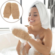 Load image into Gallery viewer, Jute Fabric Bath Gloves For Shower, Exfoliating, Scrubbing by Project Refill