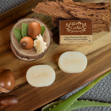 Load image into Gallery viewer, Lovish Gugo Shampoo Bar with Aloe Vera and Shea Butter 90g | All-Natural, Cold Processed, For Hair Fall