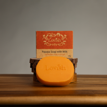 Load image into Gallery viewer, Lovish Papaya Soap with Milk 90g | All-Natural, Cold Processed