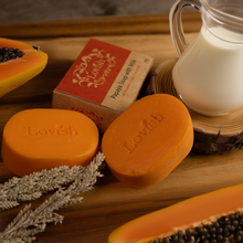 Load image into Gallery viewer, Lovish Papaya Soap with Milk 90g | All-Natural, Cold Processed