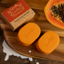 Load image into Gallery viewer, Lovish Papaya Soap with Milk 90g | All-Natural, Cold Processed