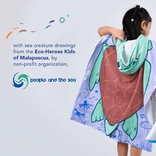 Load image into Gallery viewer, MAGWAI Baby Turtle Kids Towel Hoodie | 100% Cotton Hooded Bath Towel, Soft, Absorbent, Kids Beach & Swim Poncho Cape