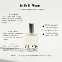 Load image into Gallery viewer, NUVÉ Atelier D'Arôme In Full Bloom Perfume Extrait de Parfum for Women | Vegan, Phthalate-Free