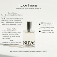 Load image into Gallery viewer, NUVÉ Atelier D'Arôme Love Poem Perfume Extrait de Parfum for Women | Vegan, Phthalate-Free