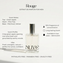 Load image into Gallery viewer, NUVÉ Atelier D'Arôme Rouge Perfume Extrait de Parfum for Men | Vegan, Phthalate-Free