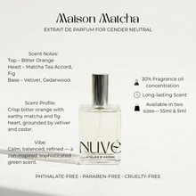 Load image into Gallery viewer, NUVÉ Atelier D'Arôme Maison Matcha Perfume Extrait de Parfum Gender Neutral, Unisex | Vegan, Phthalate-Free