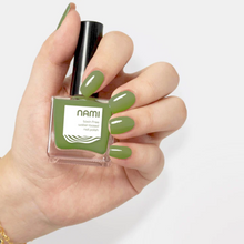Load image into Gallery viewer, Nami Natural Green Leaves Of Summer (Drab Green) Vegan, Toxin-Free, Odor-Free, Water-Based Nail Polish 13.5ml
