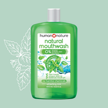 Load image into Gallery viewer, Human Nature Natural Mouthwash Refreshing Mint with Triple Protect Action 400ml