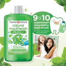 Load image into Gallery viewer, Human Nature Natural Mouthwash Refreshing Mint with Triple Protect Action 400ml