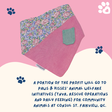 Load image into Gallery viewer, Paws & Kisses Flora Dana Pet Bandana | Cotton & Chambray Floral Bandana for Cats and Dogs