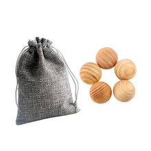 Load image into Gallery viewer, Premium Cedar Wood Moth Balls, Natural Moth and Insect Repellent - 5 Pieces in Jute Bag by Project Refill
