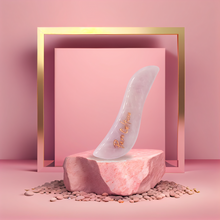 Load image into Gallery viewer, Pure Culture S-Shaped Rose Quartz Gua Sha In a Box | Chinese Rose Quartz Stone, Lifts & Depuffs Natural Face Sculptor