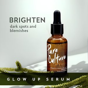 Pure Culture Wild Algae Glow Up Serum 30g | Vitamin C + Hyaluronic Acid + Niacinamide, Brighten Probiotic Booster