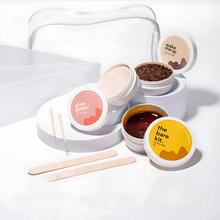 Load image into Gallery viewer, The Bare Kit Trio Body Care Set | Honey and Sugar Wax, Glow Getter Shea Butter, Wake Me Up Coffee Scrub