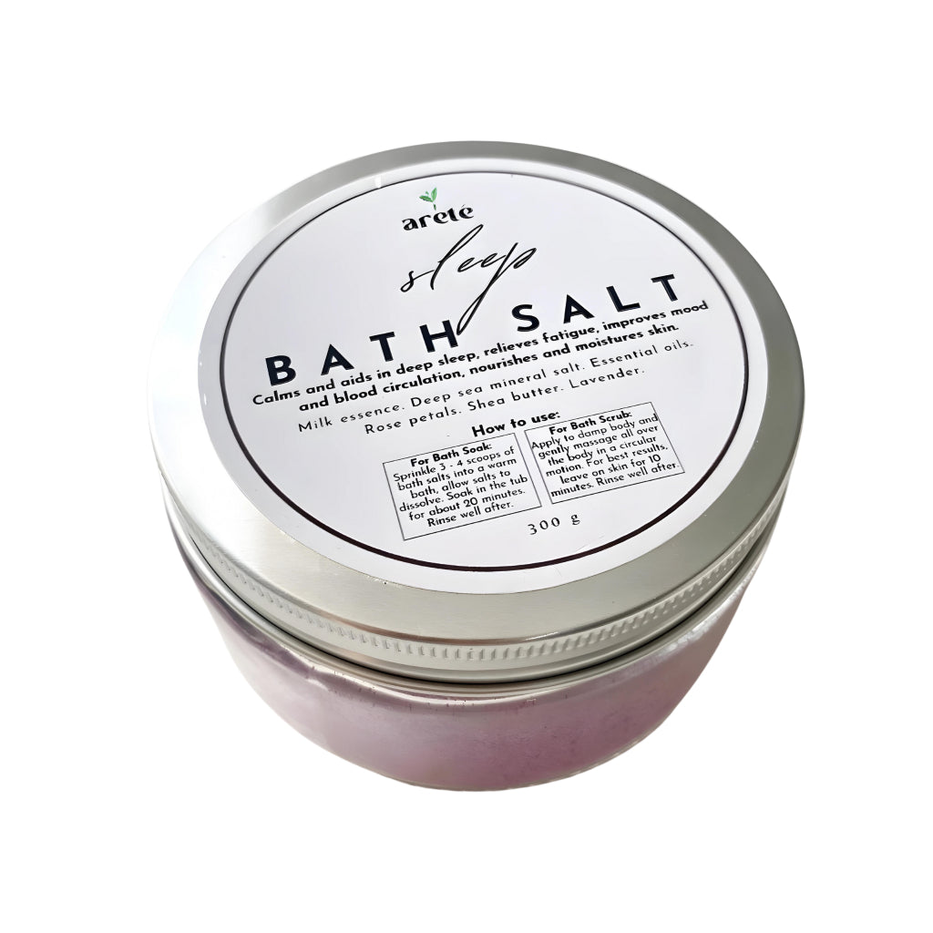 Areté Sleep Bath Salt 300g | Good for Soak or Scrub, For Deep Sleep, Fatigue Relief, and Moisturizes Skin