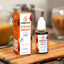 Load image into Gallery viewer, wepure Stevia Drops Natural Liquid Sweetener Caramel Flavor 30ml | 500 Servings Per Bottle, Zero Calories, Sugar, Glycemic Impact, Net Carb
